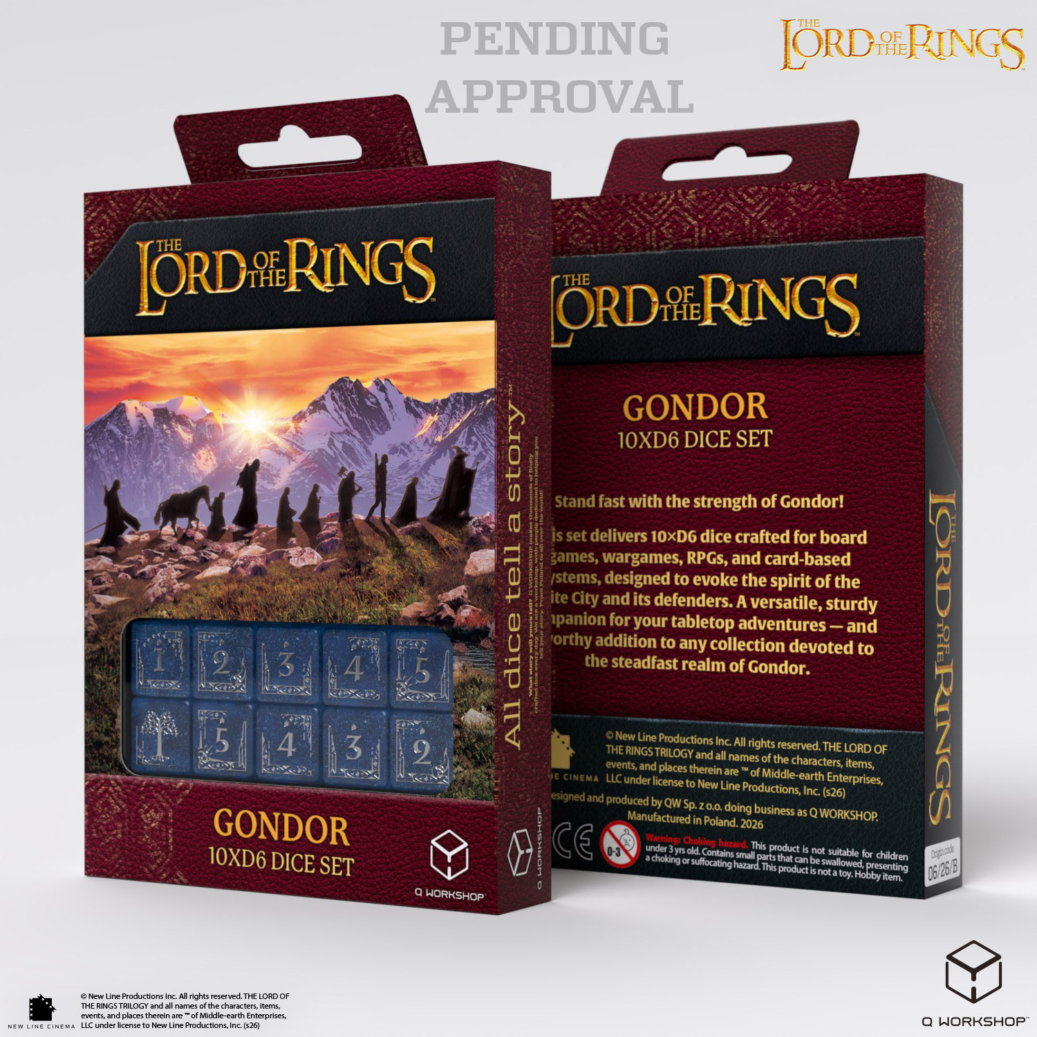 D6 Dice Set: Gondor (10 pieces)